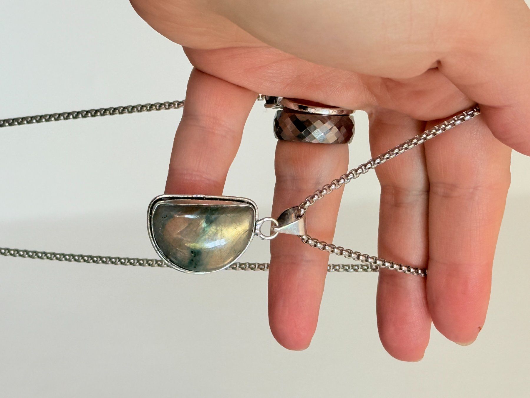 Catenine: Magnifique collier avec labradorite – Nuovo e nell'imballaggio originale da Genève venduto da AWWA 9