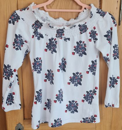 Shirt mit Offshoulder Arm 3/4 Gr. 140 / 146