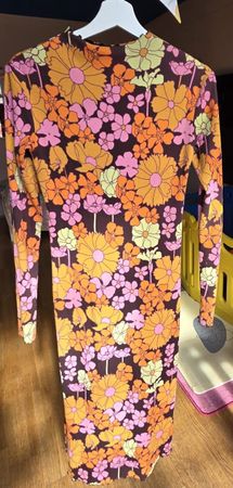 DEDICATED. Maxikleid Bio-Baumwolle - Retro Blumen - Gr. S