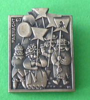 Basler Fasnachtsplakette Silber mit Nadel 1967