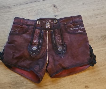 Damen Lederhose Trachtenlook Shorts, Grösse 38, neuwertig