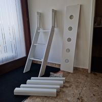 Flexa - Schrägleiter und Pfosten für Spielbett 120 cm, Weiss