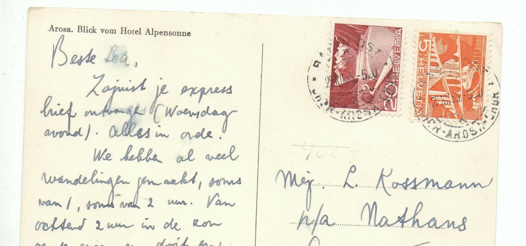 Cartoline postali: AROSA Blick vom Hotel Alpensonne – Usato da Jona venduto da philajona 1