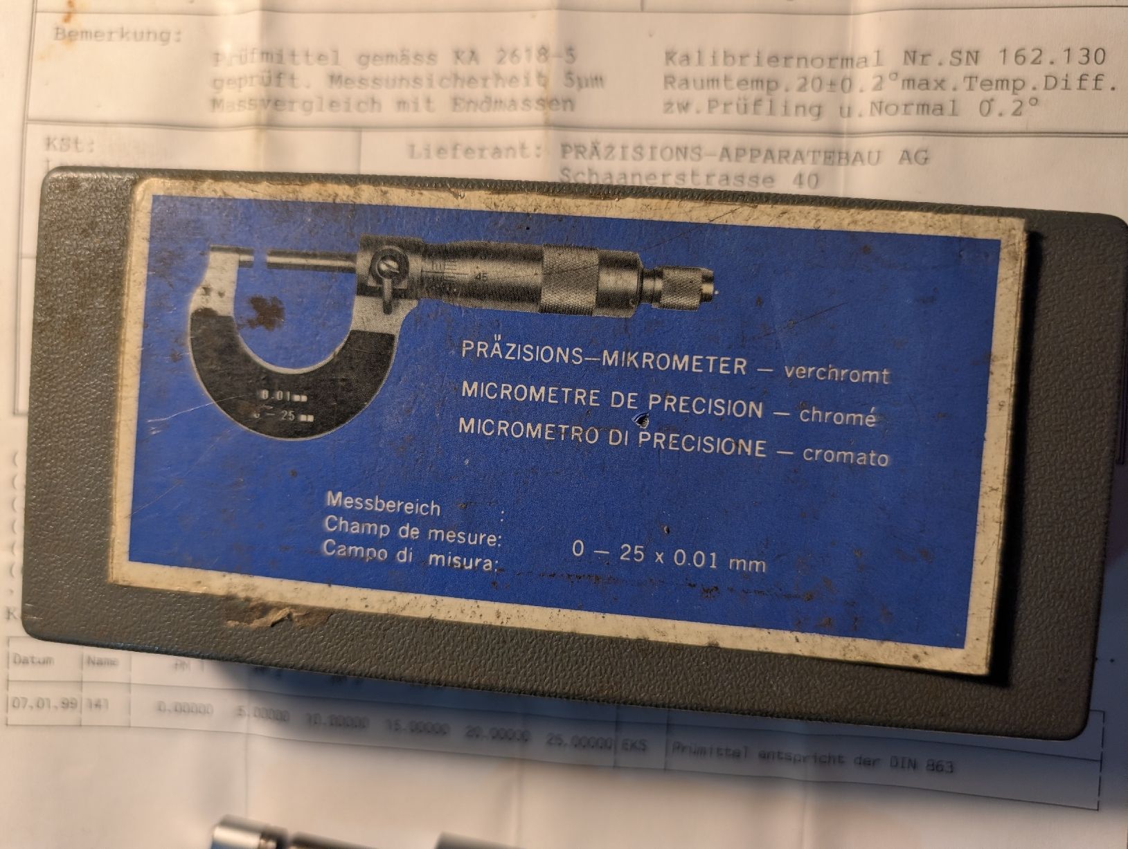 Misurare: Mikrometer Bügelmessschraube 0-25mm – Usato da Hinterkappelen venduto da thelars