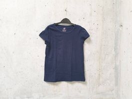 T-shirt H&M, basic, bleu marine, fille, taille 122/128
