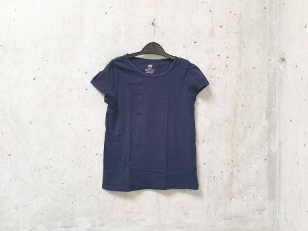 T-shirt H&M, basic, bleu marine, fille, taille 122/128