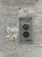 Schwarz-Gold Kunstoff Knöpfe / Maddison / Näh Knopf annähen