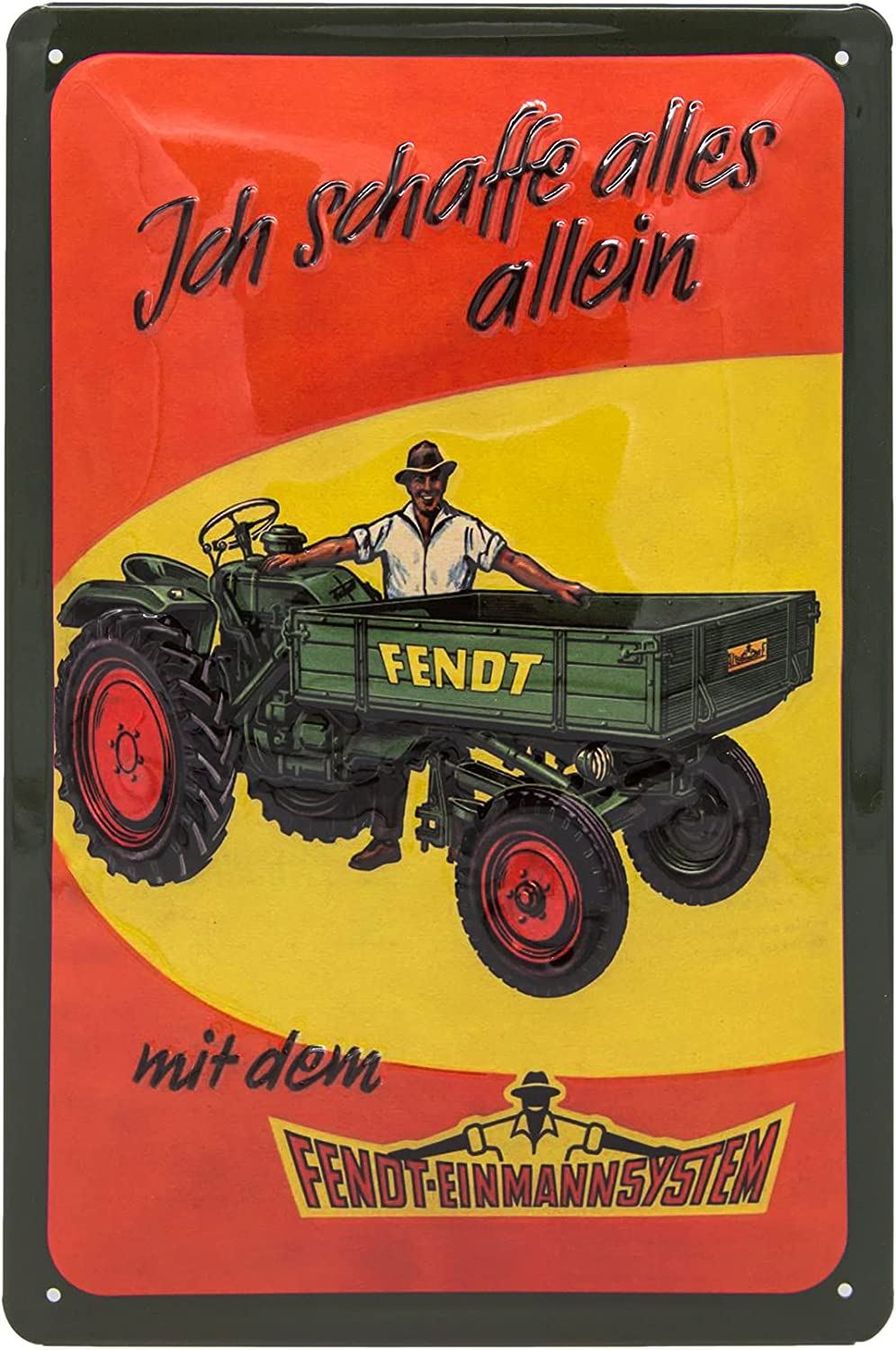 Fendt Insegne: Blechschild 3D-FENDT-EINMANNSYSTEM-grün – Nuovo e nell'imballaggio originale da Rupperswil venduto da big-one-sale