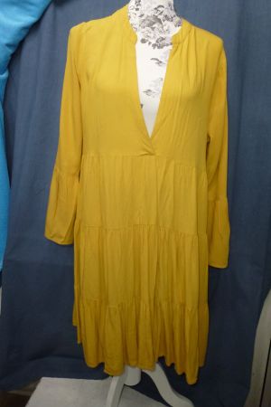 ONLY HÄNGER KLEID MAISGELB GR 40 TULPENÄRMEL VISCOSE NEUWERT