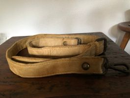 Taschengurt Schulterriemen Tasche Leder hellbraun-gelb