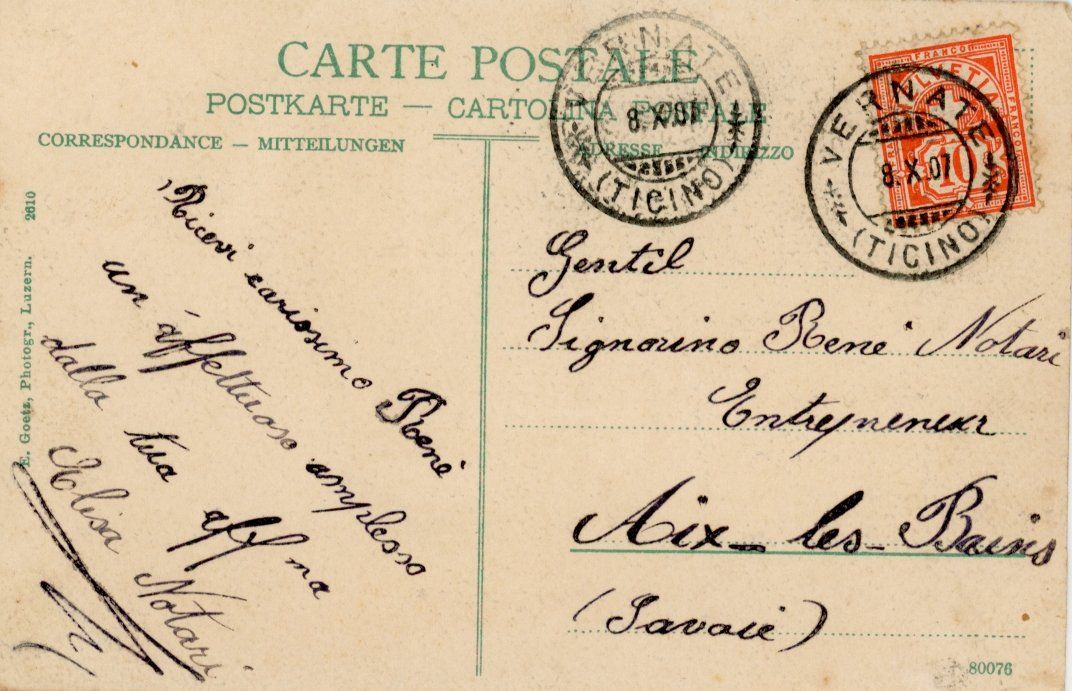 Cartoline postali: Lugano   TI   e Monte San Salvatore      um 1907 – Usato da Brig venduto da Valcards54 1