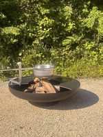 Edle Feuerschale 1m Durchmesser mit Grillring und Zubehör