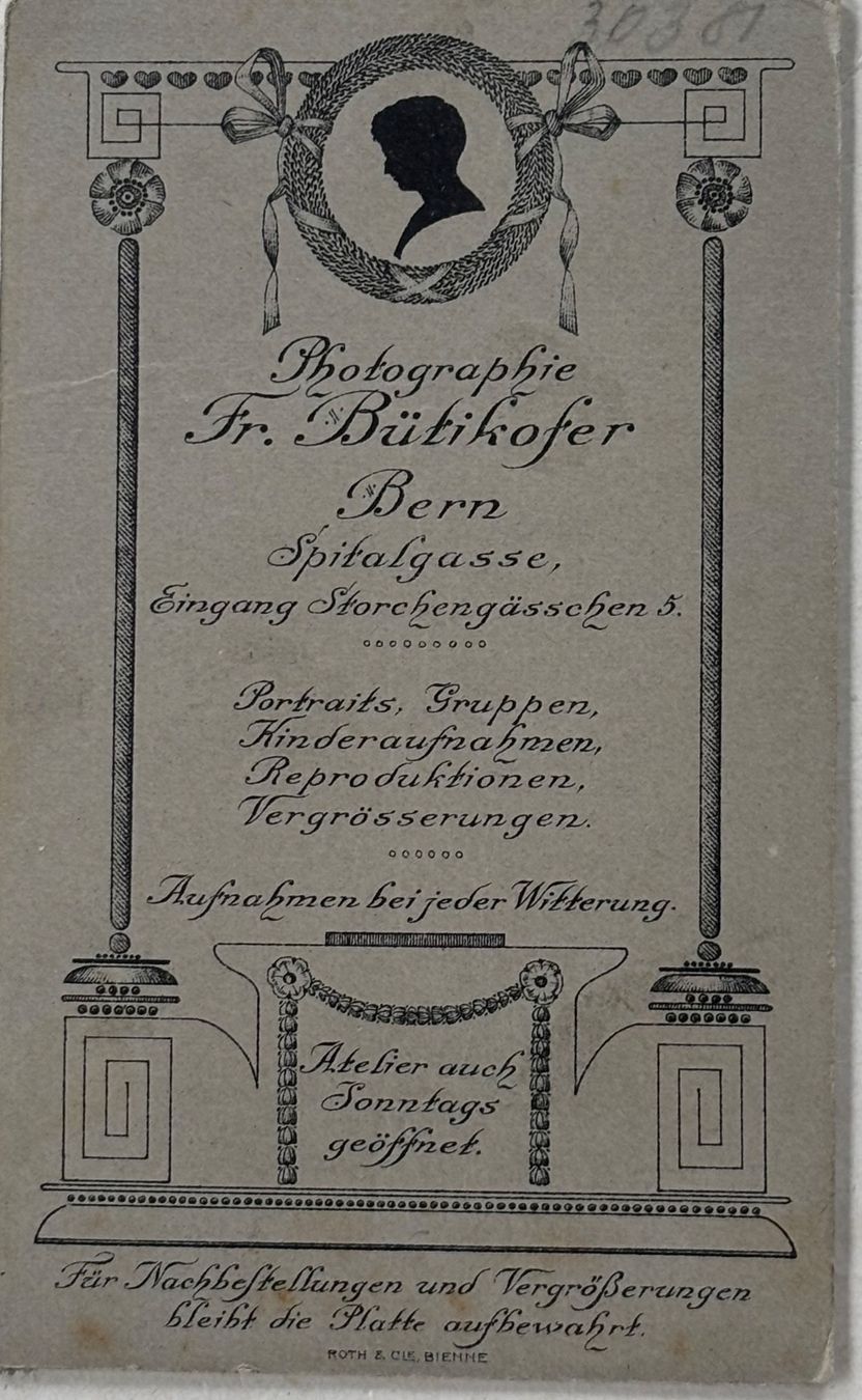 Cartoline postali: CDV Fr. Büttikofer, Bern - Mann, Mode – Usato da Frauenfeld venduto da Merk52 1