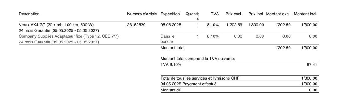 Biciclette: Trottinette électrique VMAX VX4 GT - Neuve! – Nuovo e nell'imballaggio originale da Moiry VD venduto da sahaaya 1