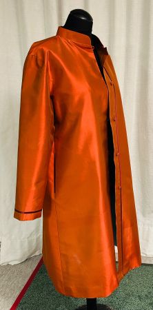 Rohseide Damen Mantel Mandarin Kragen Gr. LFrühlings