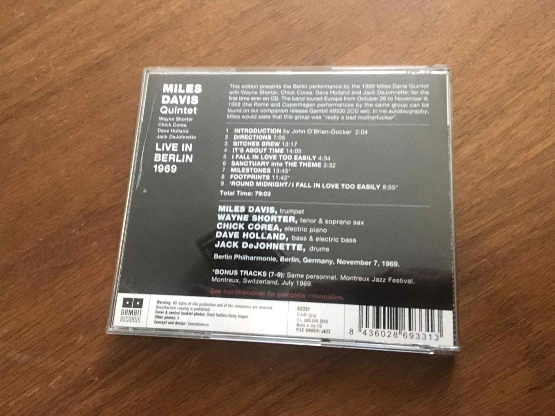 CDs: Miles Davis Quintet - Live in Berlin 1969 CD – Gebraucht aus Lausanne von sim_bc8q 1
