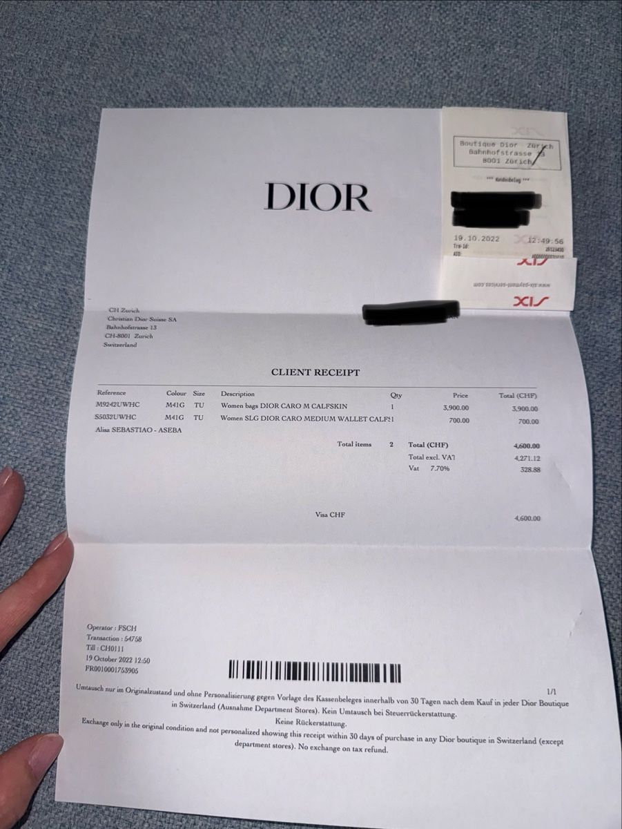 Dior Portemonnaies: Dior CARO Wallet in Grauem Leder – D'occasion à Bottmingen par Itsclaire 6
