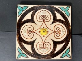 Wandfliese V.G. Sidler 1889 Jugendstil antik gebraucht