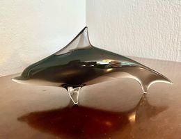 Glas Delphin Figur, Vintage Deko, Tierfigur, Top Zustand