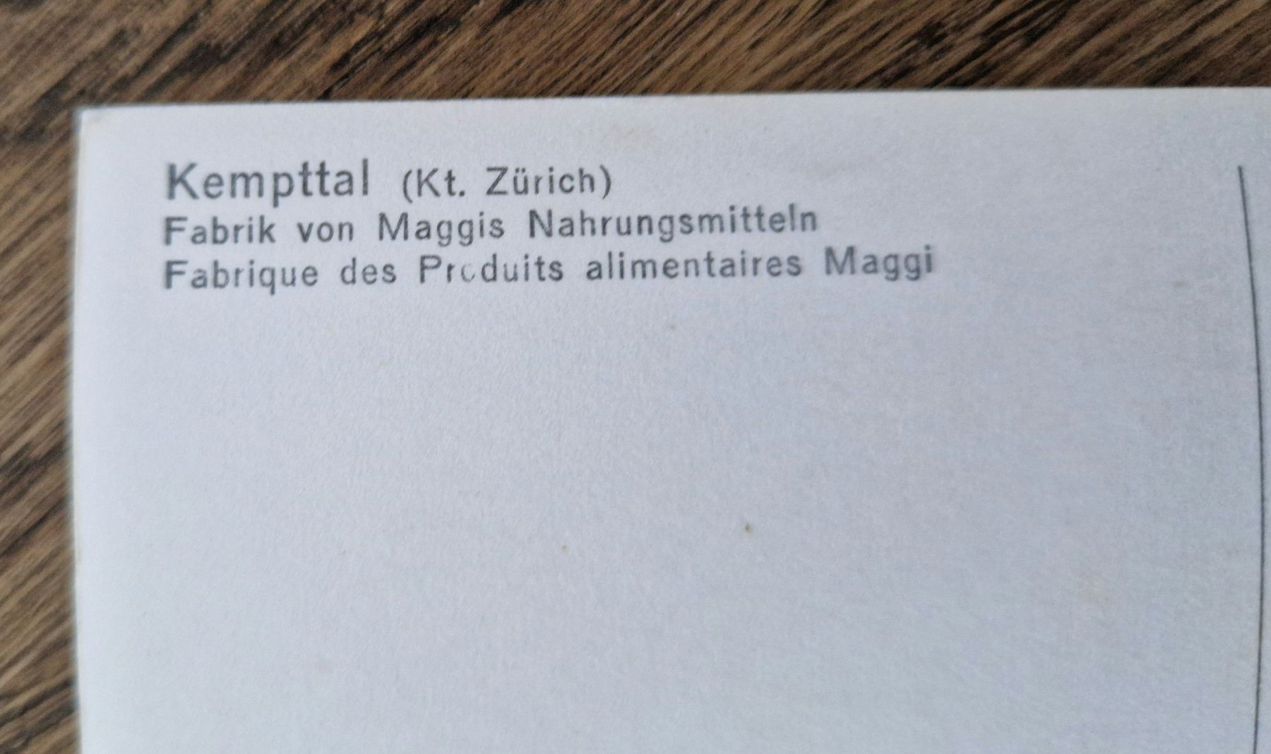 Cartoline postali: Kempttal, Maggi, Fabrik Nahrungsmittel – Usato da Ebikon venduto da Donar50 2