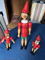 Pinocchio - 3 Holzfiguren in verschiedenen Grössen 