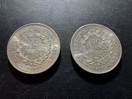 2 pièces 50 Francs Hercule Argent