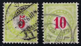 1889-91 Portomarken hellgrün 17D.a K-18D.a K gest.ʘ, KP 80.-