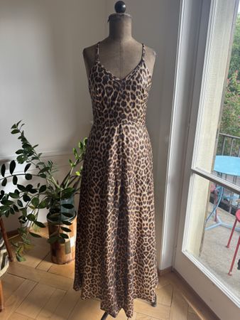 Lurex Vintage Leo Kleid Leopard S