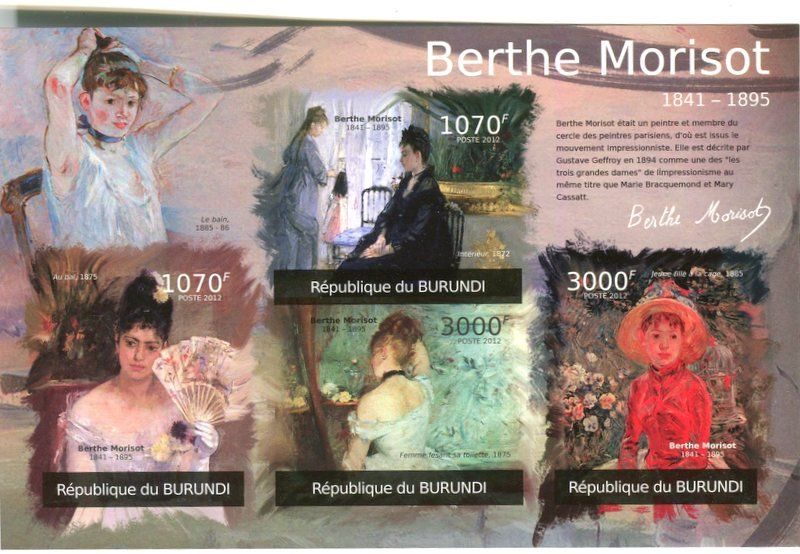 Alle Briefmarken: Block "Malerei. Berthe Morisot". Burundi – Neu und originalverpackt aus Basel von Butsch5