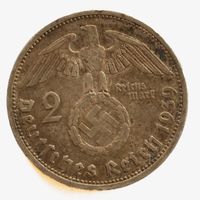 Deutschland 2 Reichsmark 1939 A - Paul von Hindenburg Silber