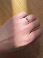 Vintage Silberring mit grünen Stein Grössenverstellbar s925