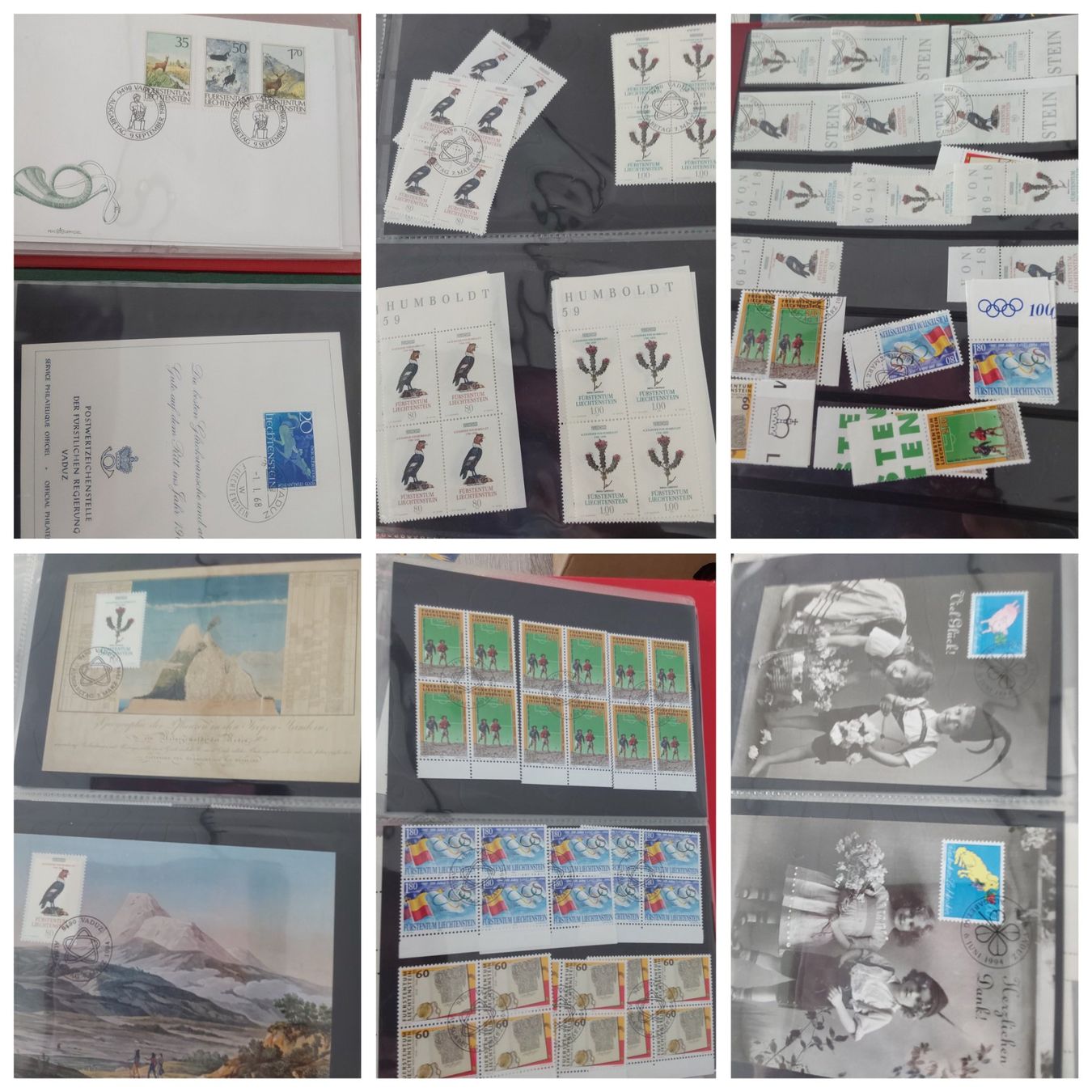Tutti i francobolli: 7 Stk. Alben "Liechtenstein" ü. 400 FDCs – Usato da Münchwilen AG venduto da Nesar 3