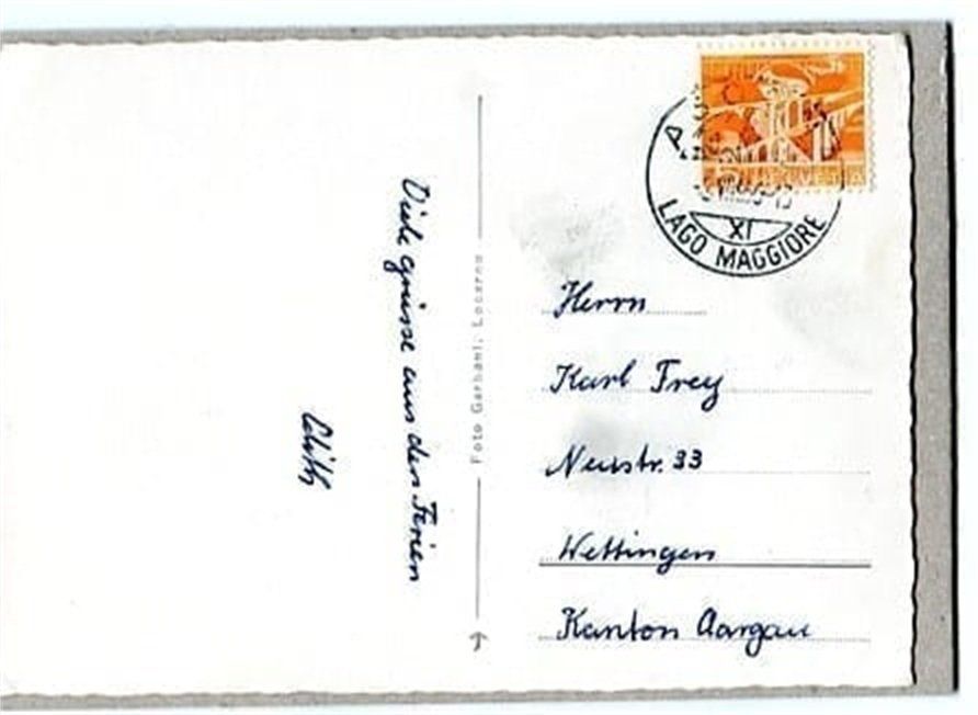 Ansichtskarten: Ascona, Lago Maggiore – Gebraucht aus Ottikon b.Kemptth. von Neptun1974 1
