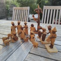 Krippenfiguren Nigeria, 70er, Thorn-Wood-Carving-Kunst