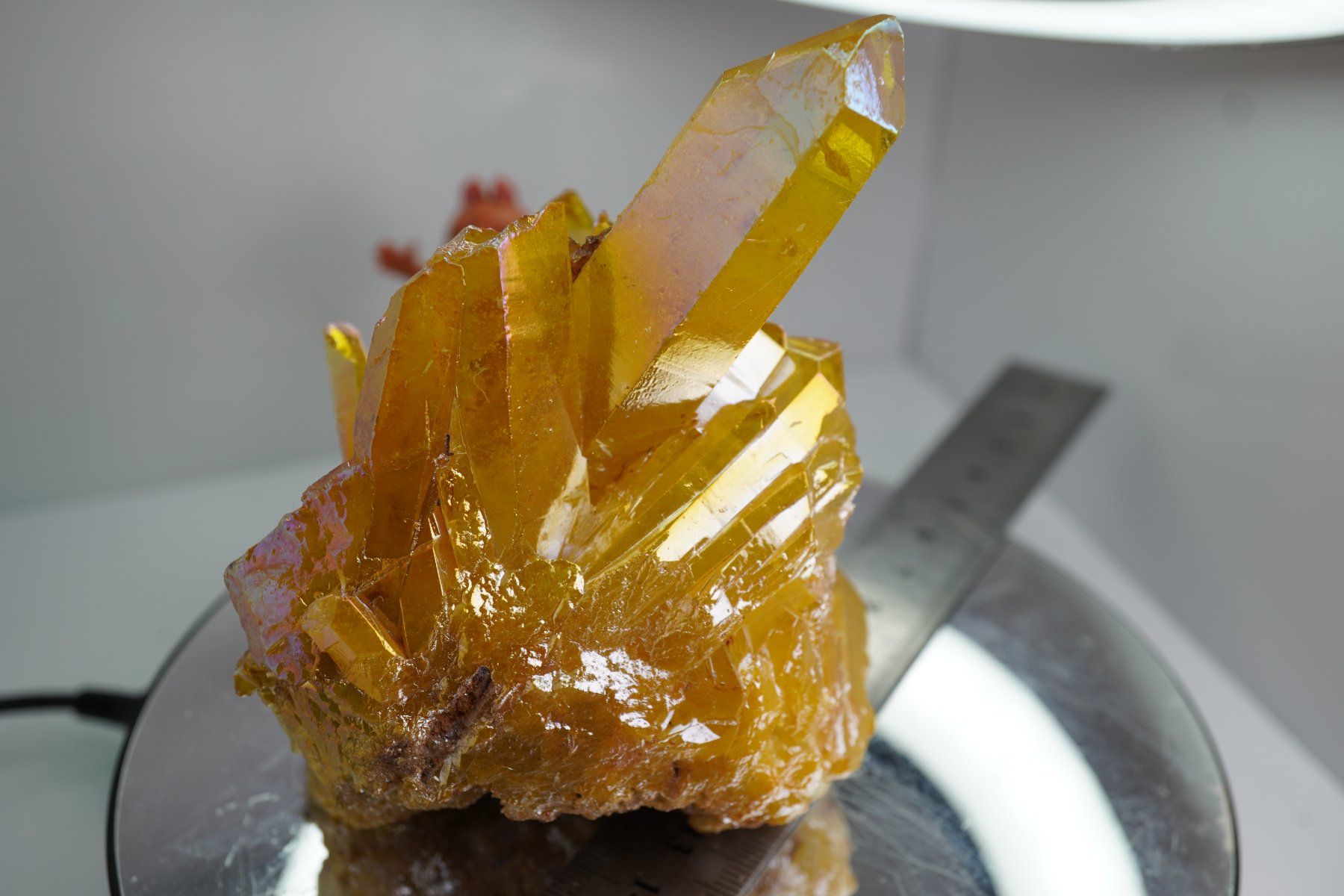 Minerali & Pietre curative: Bergkristall mit Hammerschlag Bedampft   Aqua Gold – Nuovo e nell'imballaggio originale da Eschenbach SG venduto da topstone 4