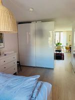 IKEA PAX Schiebetür, Aluminium/Weiss/Glas, 326x205 cm