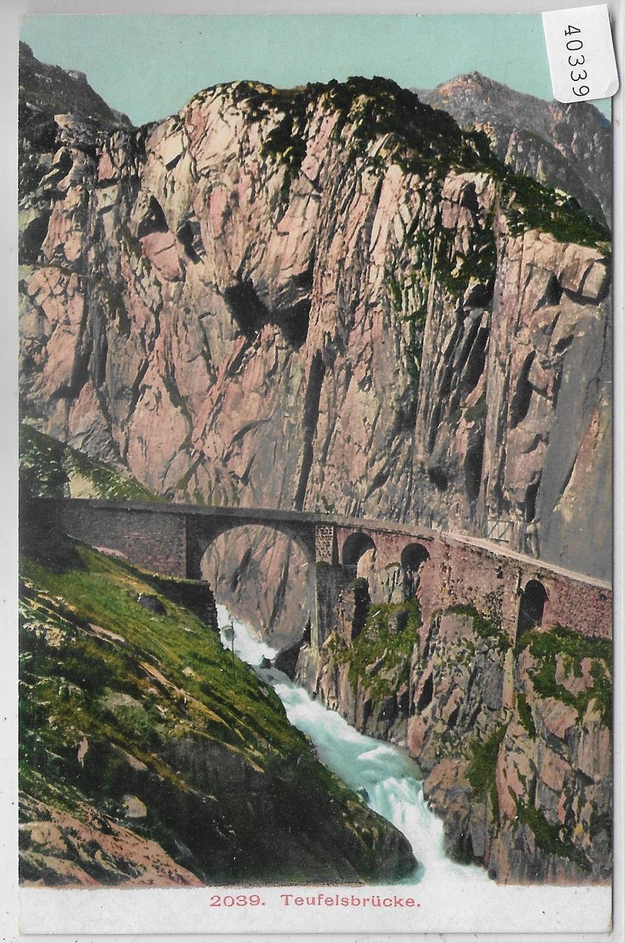 Cartoline postali: Teufelsbrücke - Litho – Usato da Ettingen venduto da Kartenplanet