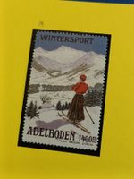 Litho Werbe Vignette Briefmarke / Adelboden Wintersport 1910