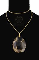 VENEZIANERKETTE IN 18K GOLD ANHÄNGER RAUCHQUARZ 115 CT