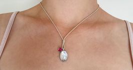 Swarovski Halskette mit Kristallanhänger & pinkem Herz