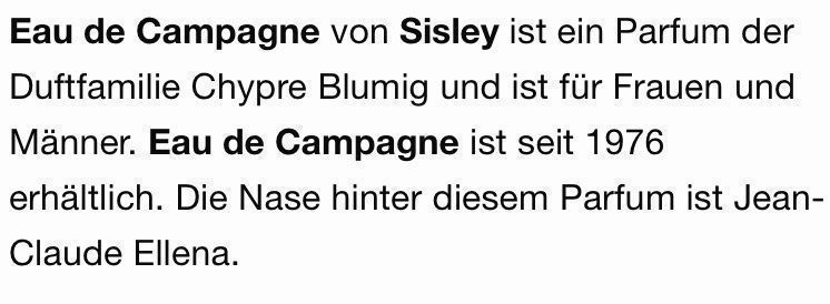 Sisley Profumi & Eau de Toilette: SISLEY Eau de Campagne 5 ml Abfüllung – Usato da St. Gallen venduto da lfs_nxl8 3
