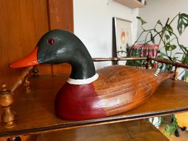 De Stijl Firenze Handgeschnitzte Ente Lockente Holz bemalt