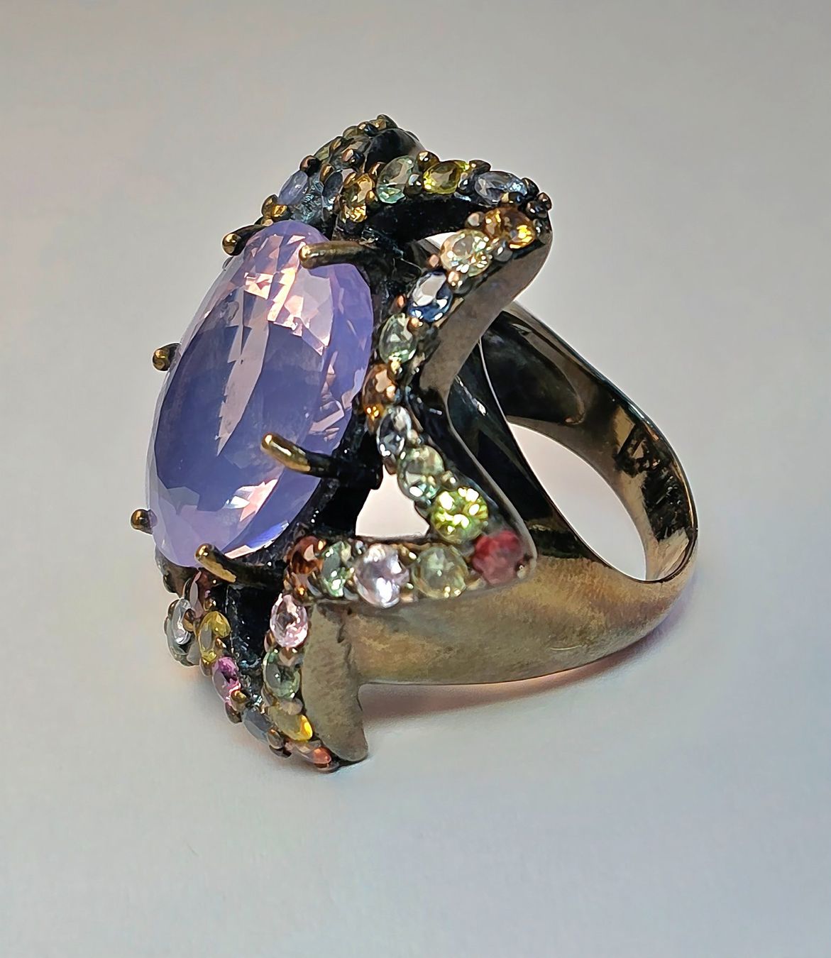 Anelli: Einzigartiger Ring mit vielen bunten Steinen, Grösse 57 – Nuovo (secondo la descrizione) da Zürich venduto da Bieter04 3