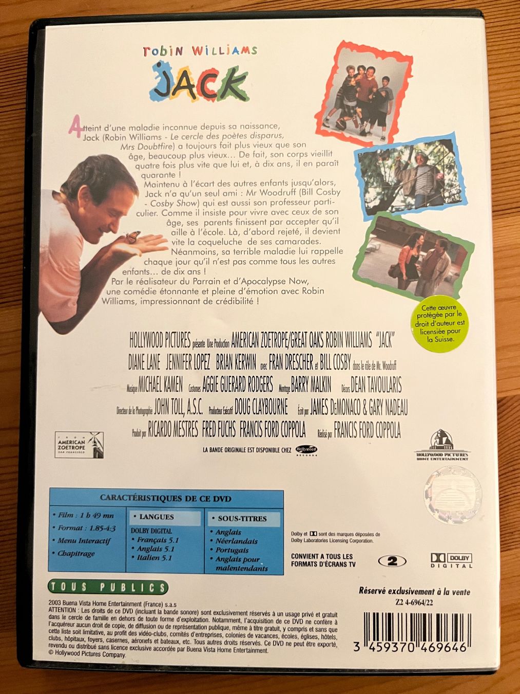 Tutti i DVDs: JACK - FRANCIS FORD COPPOLA - ROBIN WILLIAMS – Usato da Lausanne venduto da sbar224 1
