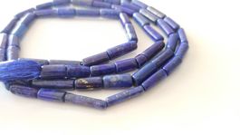 2 Schöne Lapislazuli Stränge Halbedelstein Blau Gold Lot. 3