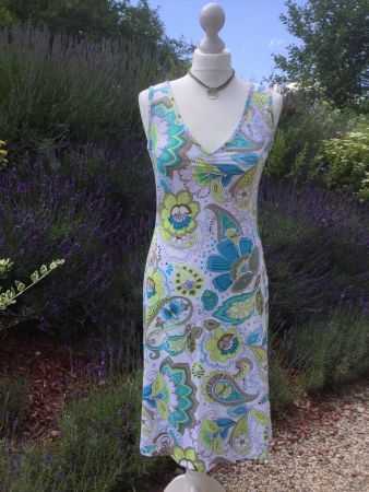 Robe à motifs floraux turquoise BIAGGINI, taille S
