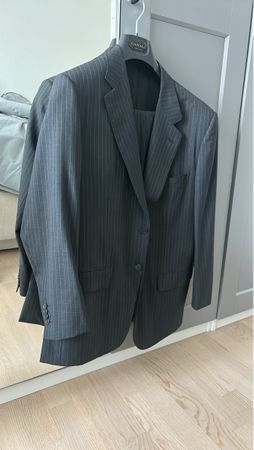 Canali Herrenanzug Nadelstreifen Dunkelgrau / 56