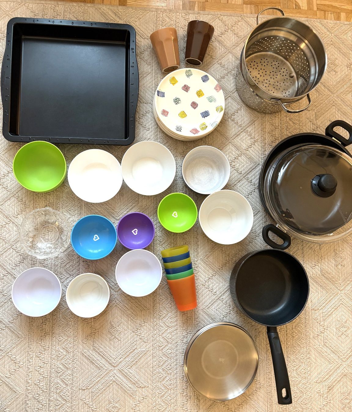 Set di piatti: Pfannen ,Teller, Kaffeetassen, Schüsseln, Becher, Blech – Usato da Glattbrugg venduto da Ariel012 2