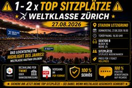 ⚠️1 - 2 X TOP SITZPLÄTZE - WELTKLASSE ZÜRICH - 27.08.2026 ⚠️