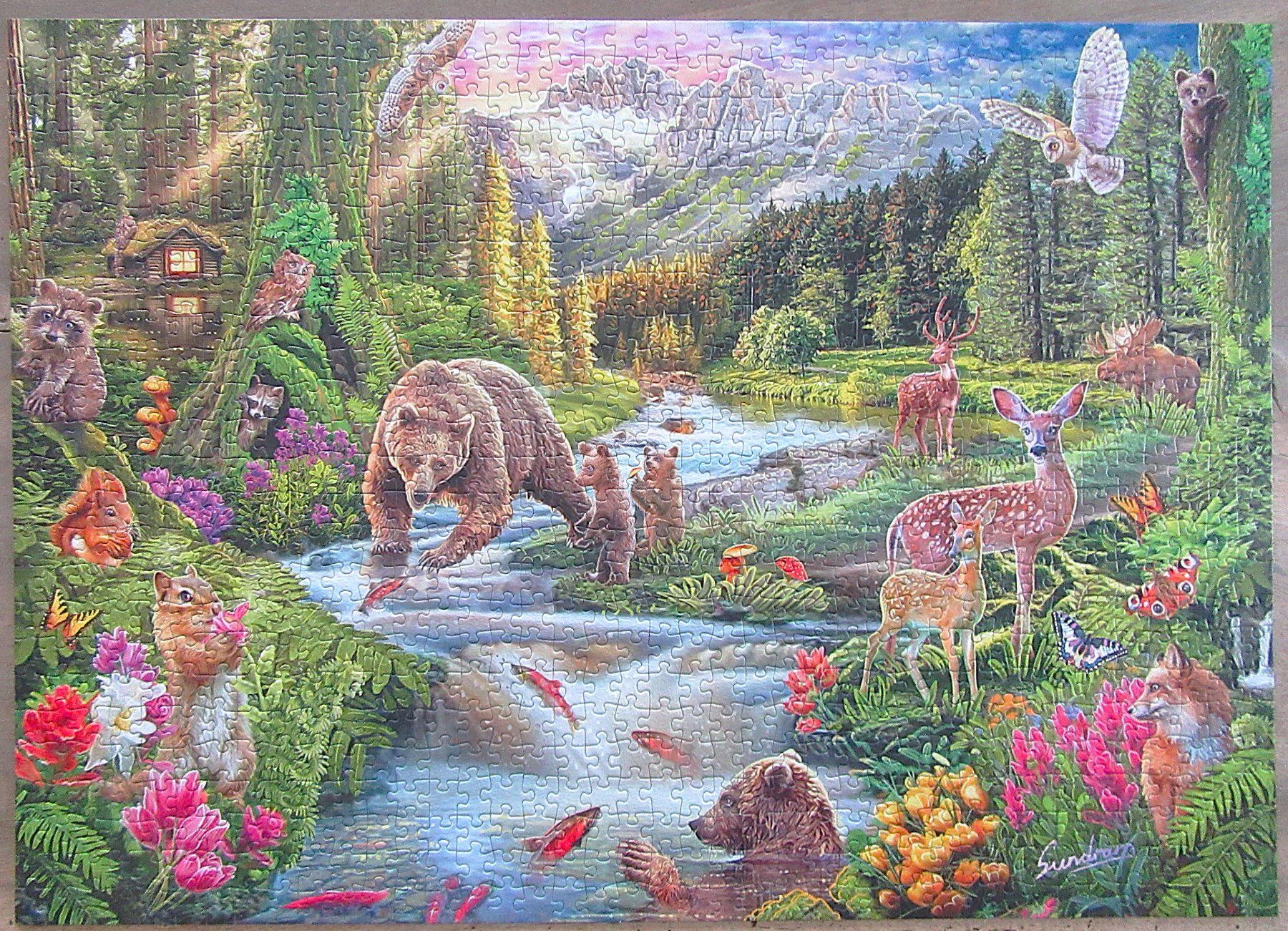 Puzzles: Schmidt Puzzle 1000 Teile - Waldtiere am Waldrand – Gebraucht aus Auenstein von Padabimbim 1